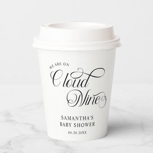 Minimalistisch Cloud Nine Baby shower Papieren Bekers (Achterkant)