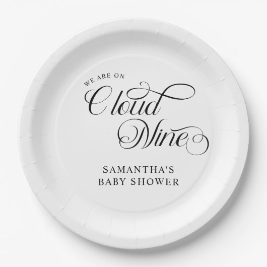 Minimalistisch Cloud Nine Baby shower Papieren Bordje (Voorkant)