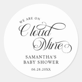 Minimalistisch Cloud Nine Baby shower Ronde Sticker