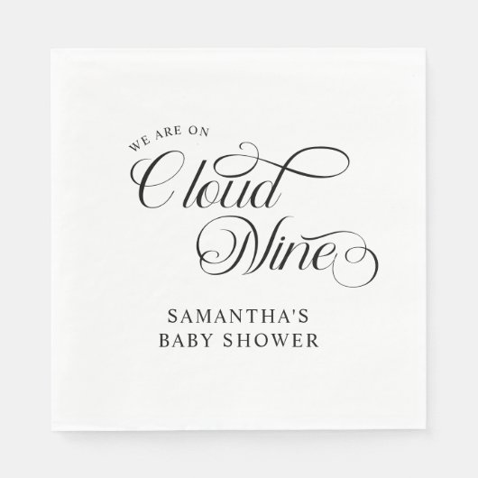 Minimalistisch Cloud Nine Baby shower Servet (Voorkant)