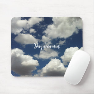 Minimalistisch Cloudy Blue Sky Daydreamin Typograf Muismat