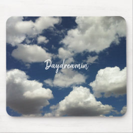 Minimalistisch Cloudy Blue Sky Daydreamin Typograf Muismat