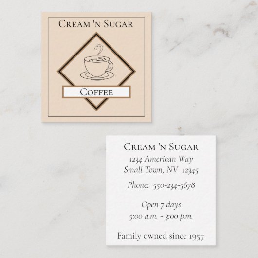 Minimalistisch Coffee Shop Visitekaartje (Voorkant / Achterkant)