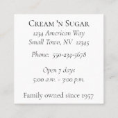 Minimalistisch Coffee Shop Visitekaartje (Achterkant)