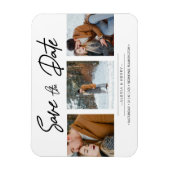 Minimalistisch collage 3 Aangepaste foto's Engaged Magneet (Verticaal)