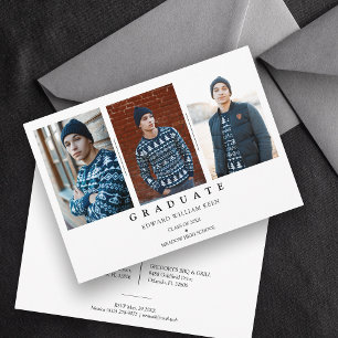 Minimalistisch collage 3 Foto's Afstuderen Afstude Kaart