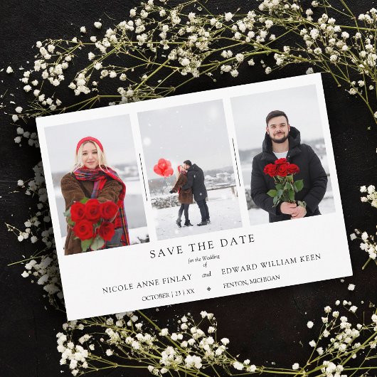 Minimalistisch collage 3 Foto's Paars Weddenschap