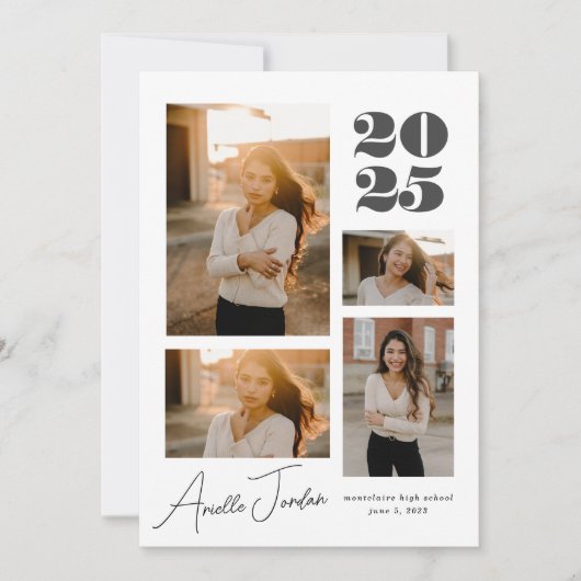 Minimalistisch collage Afstuderen jaar | Fotocolla Kaart (Voorkant)