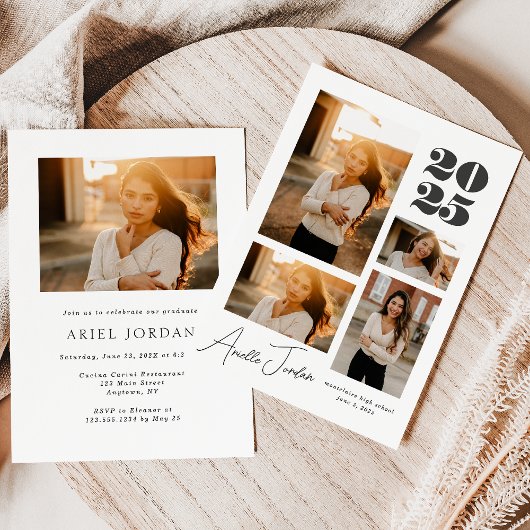 Minimalistisch collage Afstuderen jaar | Fotocolla Kaart