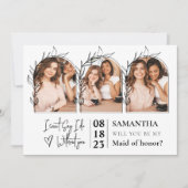 Minimalistisch Collage Bridesmaid-voorstel Kaarten (Voorkant)