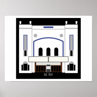 Minimalistisch Columbia Theater (Matte Print) Poster