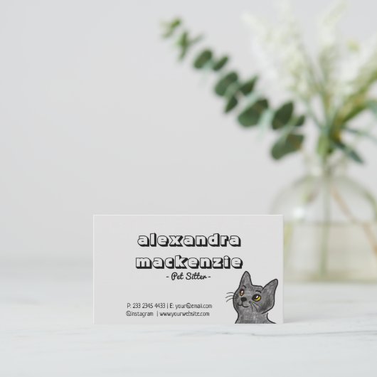 Minimalistisch computerdieet en hondenhuiszorg visitekaartje (Staand voorkant)