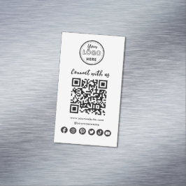 Minimalistisch contact met ons sociale media QR-co Magnetisch Visitekaartje
