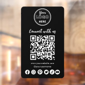 Minimalistisch contact met ons sociale media QR-co Raamsticker (Vel 2)