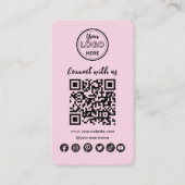 Minimalistisch contact met ons sociale media QR-co Visitekaartje (Voorkant)