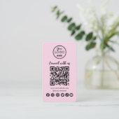 Minimalistisch contact met ons sociale media QR-co Visitekaartje (Staand voorkant)
