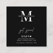 Minimalistisch contact met US QR-code schaalbaar v Vierkante Visitekaartje (Achterkant)