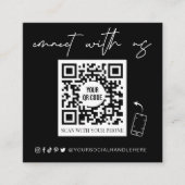 Minimalistisch contact met US QR-code schaalbaar v Vierkante Visitekaartje (Voorkant)