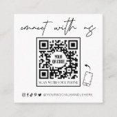 Minimalistisch contact met US QR-code schaalbaar Vierkante Visitekaartje (Voorkant)