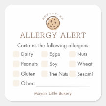 Minimalistisch Cookie Logo Bakkerij Allergie Waars