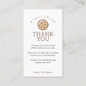 Minimalistisch Cookie Logo Laat een Review QR Code Visitekaartje (Achterkant)