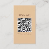 Minimalistisch Cookie Logo Laat een Review QR Code Visitekaartje (Voorkant)