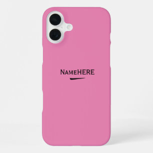 Minimalistisch, cool roze Gepersonaliseerd naam of iPhone 16 Plus Hoesje