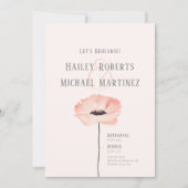 Minimalistisch Coral Poppy repetitie diner Kaart (Voorkant)