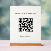 Minimalistisch Cream QR Code Acrylen Bureautelefoo Acryl Bord (Neutraal)