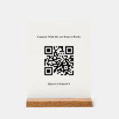 Minimalistisch Cream QR Code Acrylen Bureautelefoo Acryl Bord (Voorkant)