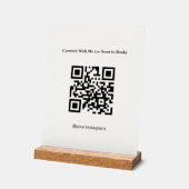 Minimalistisch Cream QR Code Acrylen Bureautelefoo Acryl Bord (Hoek)