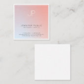 Minimalistisch creatief monogram professioneel ont vierkante visitekaartje (Voorkant / Achterkant)