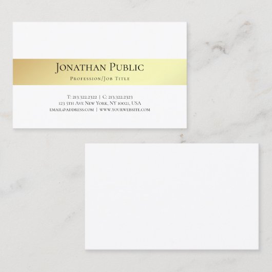 Minimalistisch creatief ontwerp Modern Gold look r Visitekaartje (Voorkant / Achterkant)