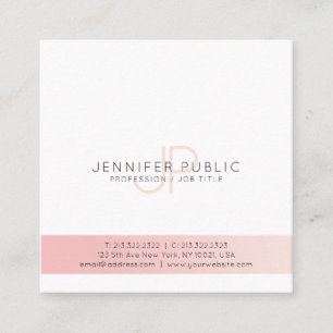 Minimalistisch Creatief Ontwerp Trendy Pink White  Vierkante Visitekaartje