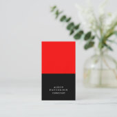 Minimalistisch Creative Black Red Modern Elegant Visitekaartje (Staand voorkant)