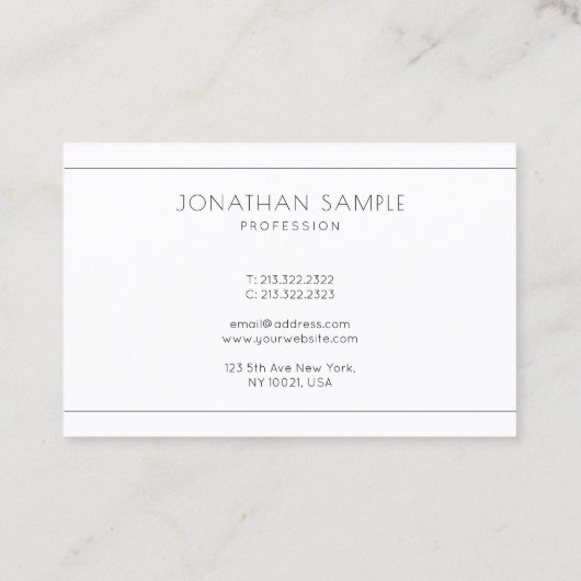 Minimalistisch Creative Modern Professional Chic-s Visitekaartje (Achterkant)