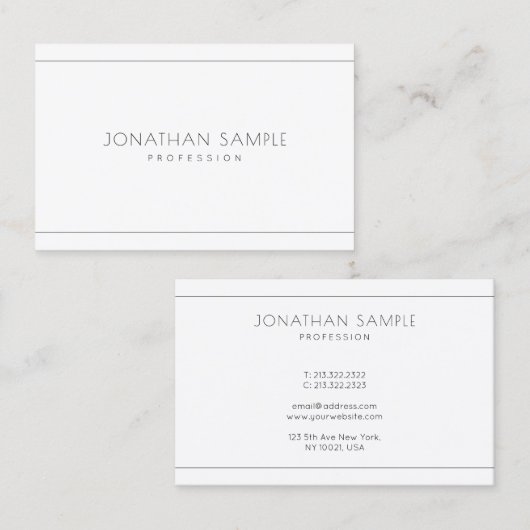 Minimalistisch Creative Modern Professional Chic-s Visitekaartje (Voorkant / Achterkant)