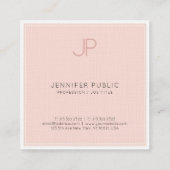 Minimalistisch Creative Monogram Trendy Pink Luxur Vierkante Visitekaartje (Achterkant)