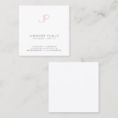 Minimalistisch Creative Professional Design Roze W Vierkante Visitekaartje (Voorkant / Achterkant)