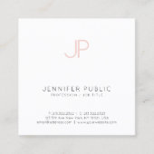 Minimalistisch Creative Professional Design Roze W Vierkante Visitekaartje (Voorkant)