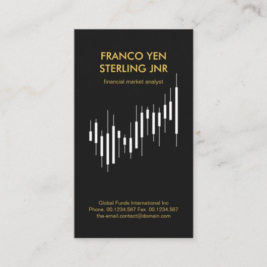 Minimalistisch Creative Stock Exchange Graph Finan Visitekaartje (Voorkant)