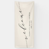 Minimalistisch crème zwart groen Vrijgezellenfeest Spandoek (Verticaal)