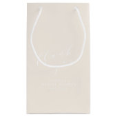 Minimalistisch crème zwart Vrijgezellenfeest dank  Klein Cadeauzakje (Achterkant)