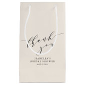 Minimalistisch crème zwart Vrijgezellenfeest dank  Klein Cadeauzakje (Voorkant)