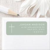Minimalistisch cross light groen retouradres etiket (Insitu)
