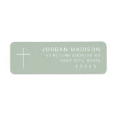 Minimalistisch cross light groen retouradres etiket (Voorkant)