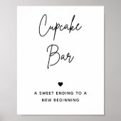 Minimalistisch Cupcake Bar teken | Teken van de De Poster (Voorkant)