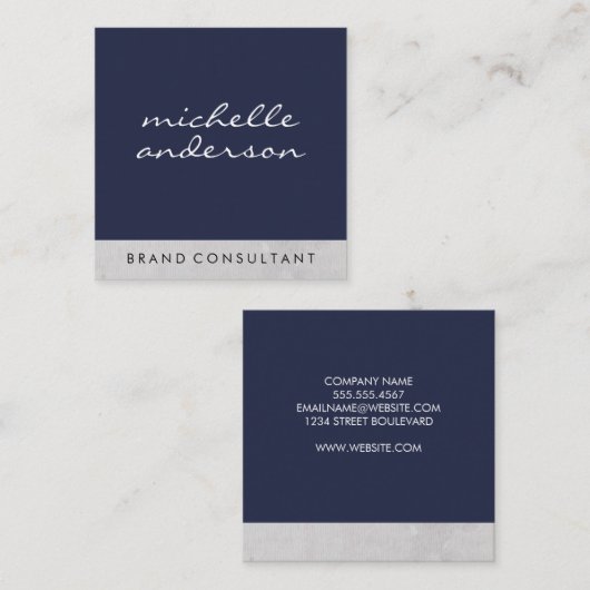 minimalistisch | Cursief | Beroepsbeoefenaars Vierkante Visitekaartje (Voorkant / Achterkant)