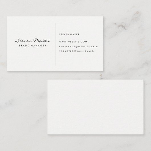 Minimalistisch cursief lettertype visitekaartje (Voorkant / Achterkant)