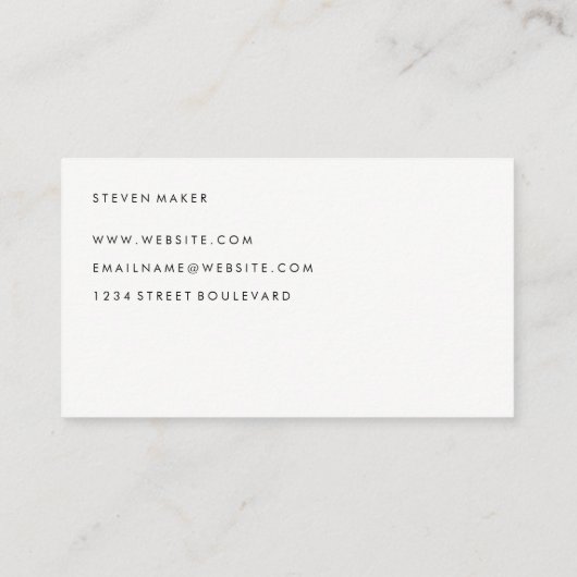 Minimalistisch cursief lettertype visitekaartje (Achterkant)